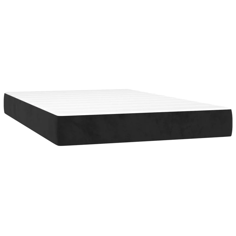 Cadre de lit LED avec sommier tête de lit matelas 120 x 200 cm tissu velours noir TDL0209281