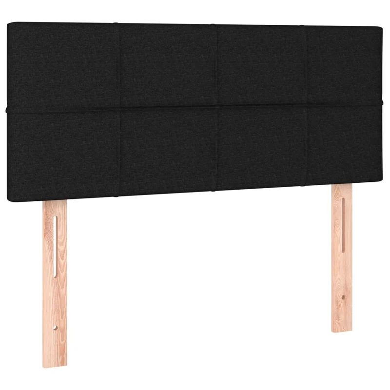 Cadre de lit LED avec sommier tête de lit matelas 90x200 cm tissu noir TDL0209032