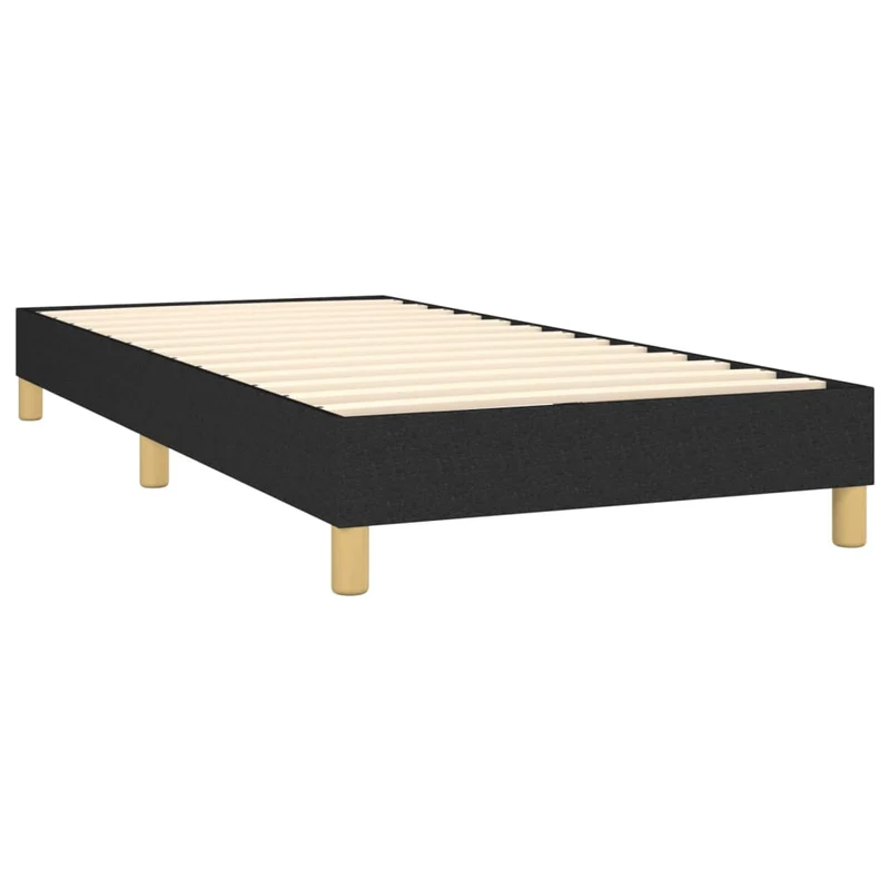 Cadre de lit LED avec sommier tête de lit matelas 90x200 cm tissu noir TDL0209034