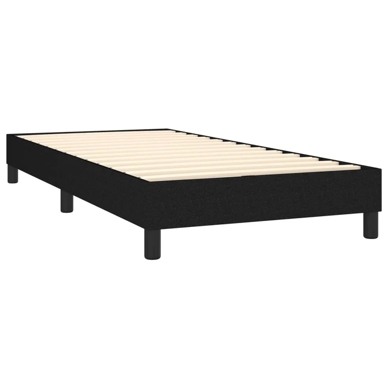 Cadre de lit LED avec sommier tête de lit matelas 90x200 cm tissu noir TDL0209026