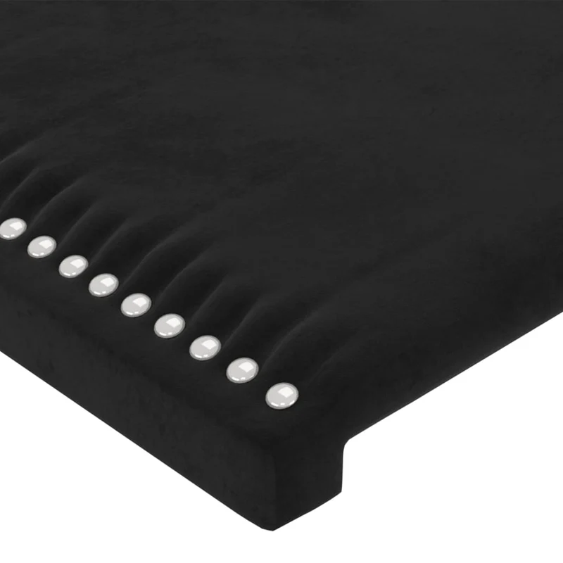 Tête de lit accessoire couchage chambre à coucher meuble 2 parties 100 x 5 x 78/88 cm tissu velours noir TDL0206273
