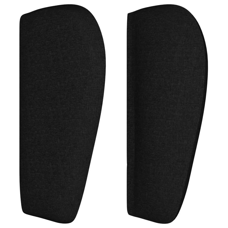 Tête de lit accessoire couchage chambre à coucher meuble avec rebord latéral 203 x 23 x 78/88 cm tissu noir TDL0204477