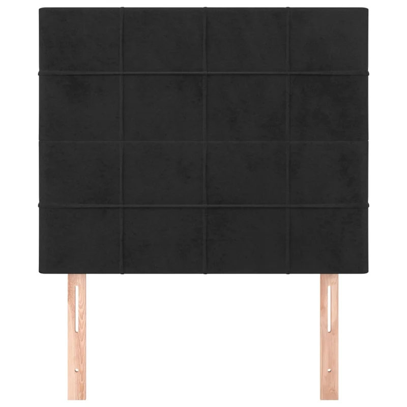 Tête de lit accessoire couchage chambre à coucher meuble 2 parties 100 x 5 x 78/88 cm tissu velours noir TDL0206267