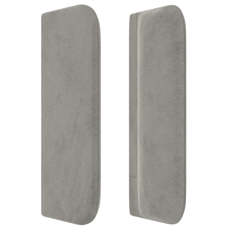 Tête de lit accessoire couchage chambre à coucher meuble avec rebord latéral 147 x 16 x 78/88 cm tissu velours gris clair TDL0205254