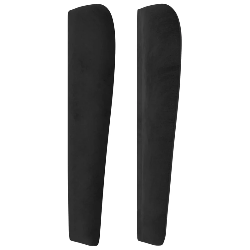 Tête de lit accessoire couchage chambre à coucher meuble avec rebord latéral 103 x 23 x 118/128 cm Tissu velours noir TDL0204599