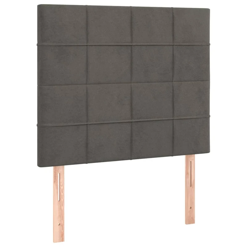Tête de lit accessoire couchage chambre à coucher meuble à LED 100 x 5 x 118/128 cm tissu velours gris foncé TDL0201206
