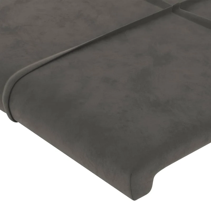 Tête de lit accessoire couchage chambre à coucher meuble à LED 103 x 16 x 118/128 cm tissu velours gris foncé TDL0201179