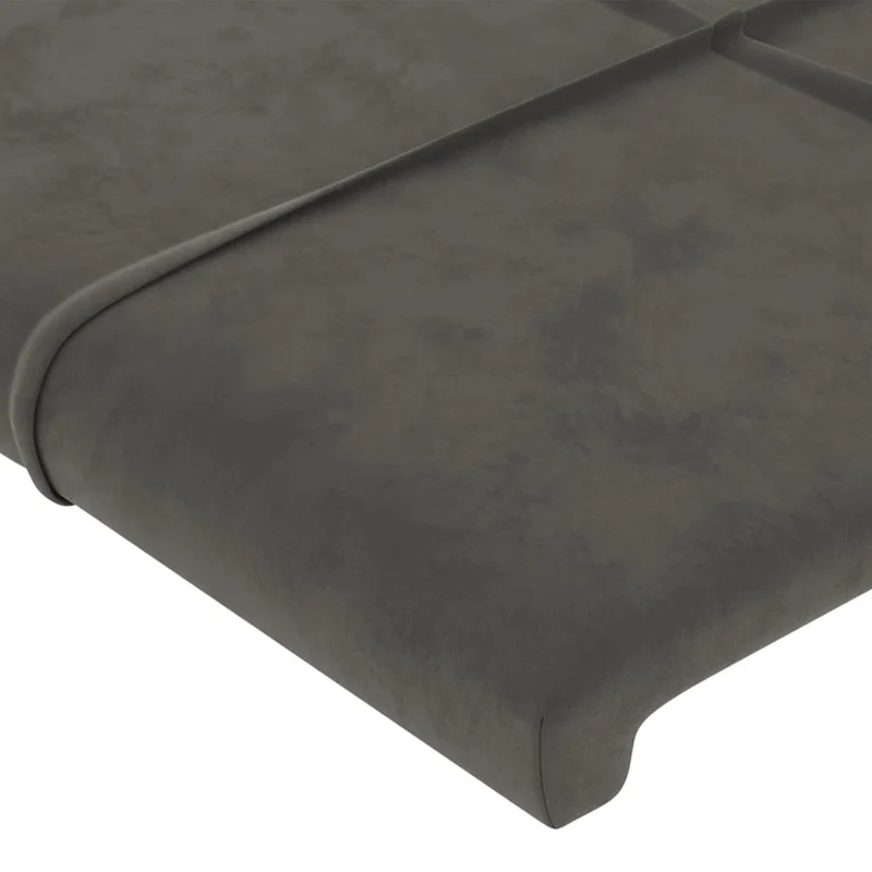 Tête de lit accessoire couchage chambre à coucher meuble à LED 203 x 16 x 78/88 cm tissu velours gris foncé TDL0201050