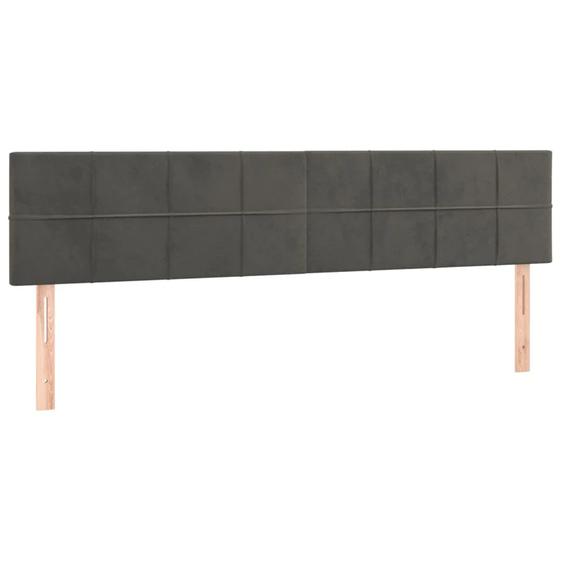 Cadre de lit LED avec sommier tête de lit matelas surmatelas 200x200 cm tissu velours gris foncé TDL0207691