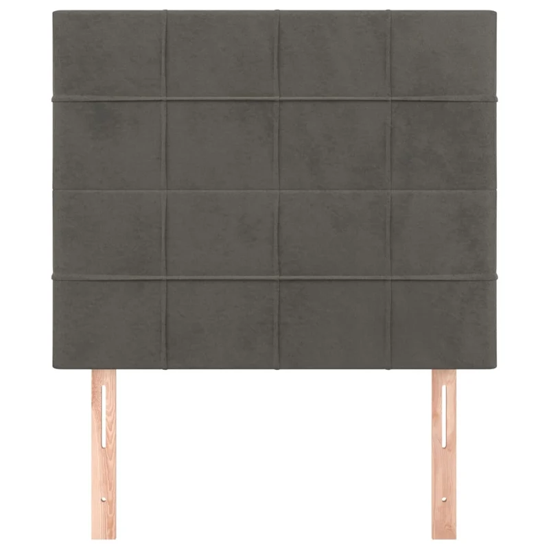 Tête de lit accessoire couchage chambre à coucher meuble 2 parties 100 x 5 x 78/88 cm tissu velours gris foncé TDL0206376