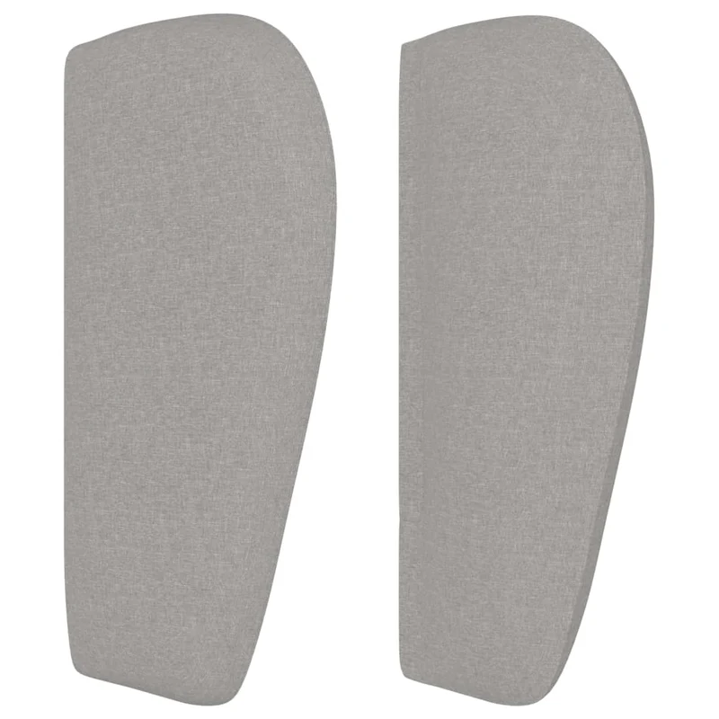 Tête de lit accessoire couchage chambre à coucher meuble avec rebord latéral 203 x 23 x 78/88 cm tissu gris clair TDL0205158
