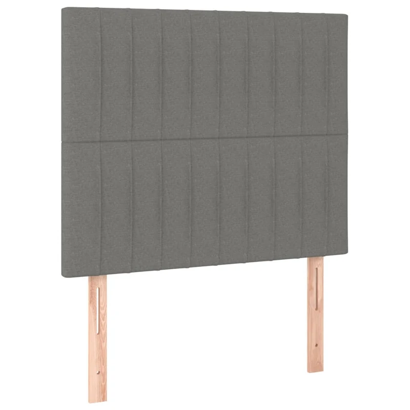 Cadre de lit LED avec sommier tête de lit matelas 100x200 cm tissu gris foncé TDL0208440