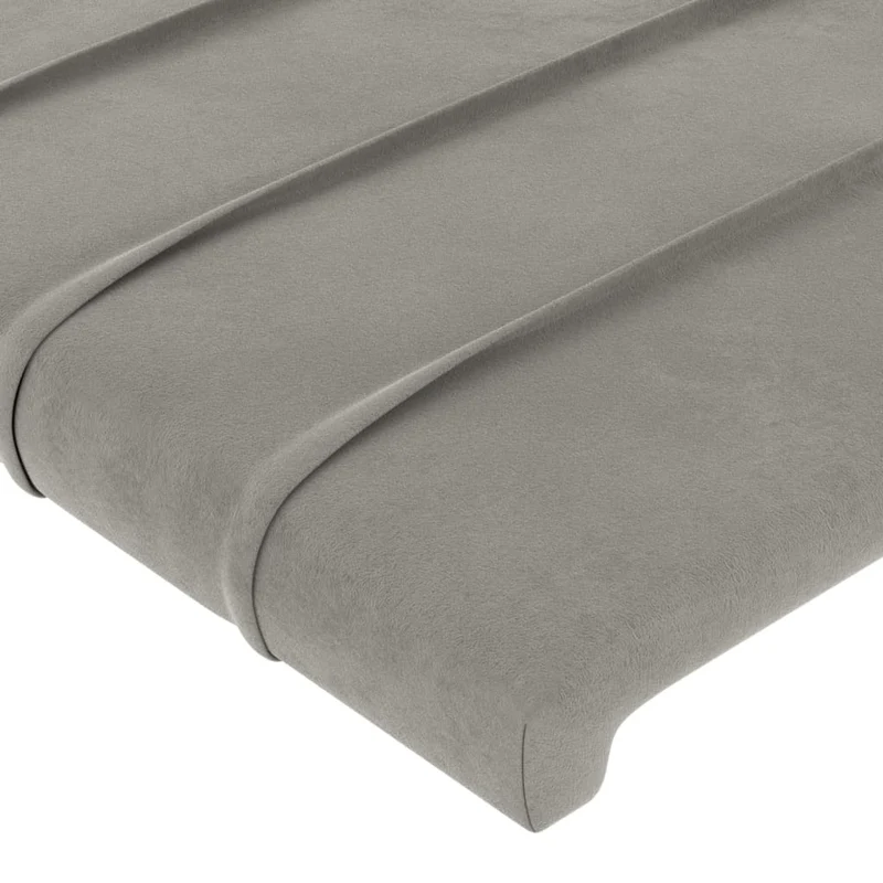Tête de lit accessoire couchage chambre à coucher meuble 2 parties 90 x 5 x 78/88 cm tissu velours gris clair TDL0206397