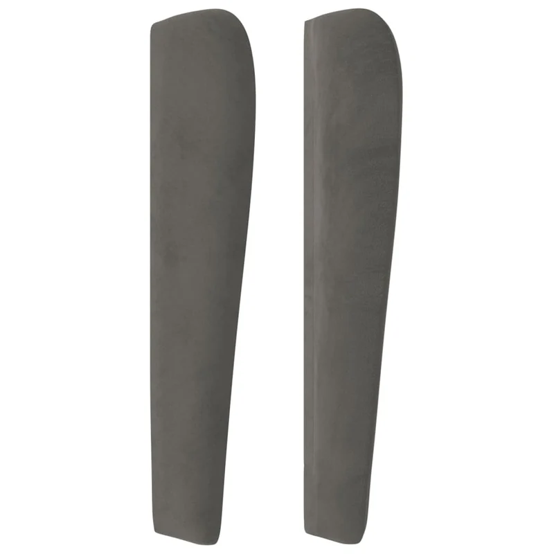 Tête de lit accessoire couchage chambre à coucher meuble avec rebord latéral 203 x 23 x 118/128 cm tissu velours gris foncé TDL0204926