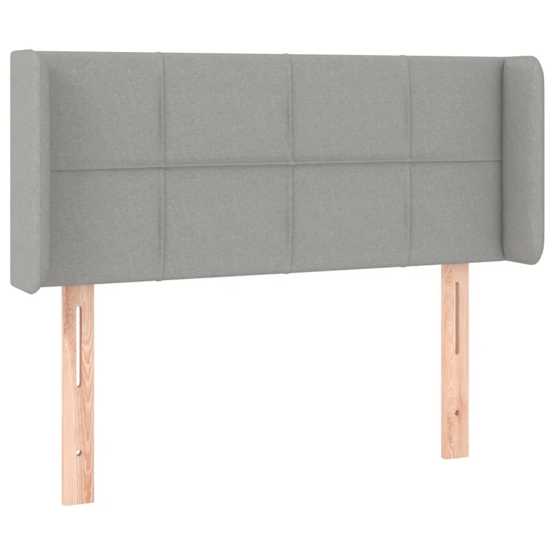 Tête de lit accessoire couchage chambre à coucher meuble à LED 83 x 16 x 78/88 cm tissu gris clair TDL0201251