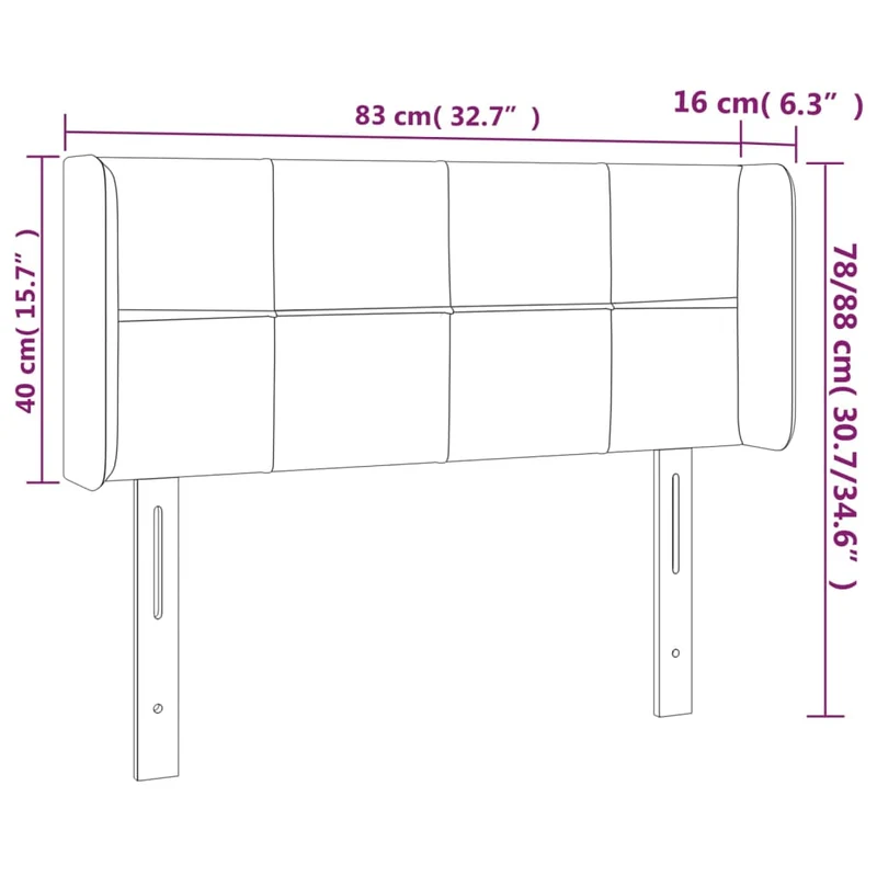 Tête de lit accessoire couchage chambre à coucher meuble à LED 83 x 16 x 78/88 cm tissu gris clair TDL0201251