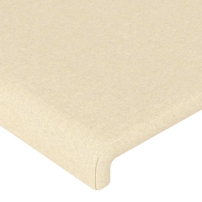 Tête de lit accessoire couchage chambre à coucher meuble avec rebord latéral 93 x 16 x 78/88 cm tissu crème TDL0205393
