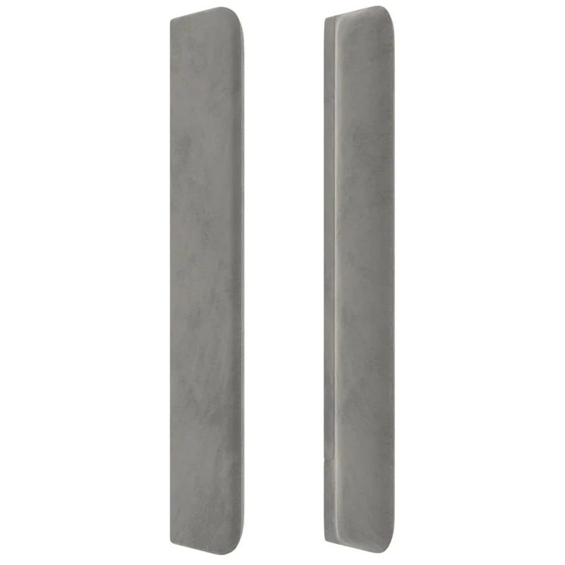 Tête de lit accessoire couchage chambre à coucher meuble avec rebord latéral 203 x 16 x 118/128 cm tissu velours gris clair TDL0205185