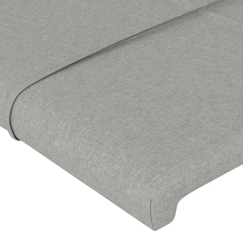 Tête de lit accessoire couchage chambre à coucher meuble 80 x 5 x 78/88 cm tissu gris clair TDL0203219