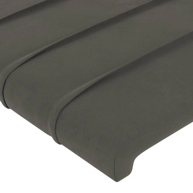 Tête de lit accessoire couchage chambre à coucher meuble à LED 183 x 16 x 78/88 cm tissu velours gris foncé TDL0201091