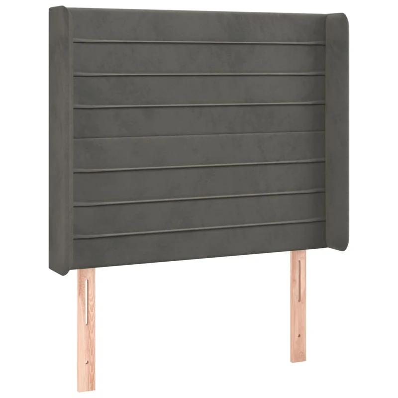 Tête de lit accessoire couchage chambre à coucher meuble à LED 93 x 16 x 118/128 cm tissu velours gris foncé TDL0200983
