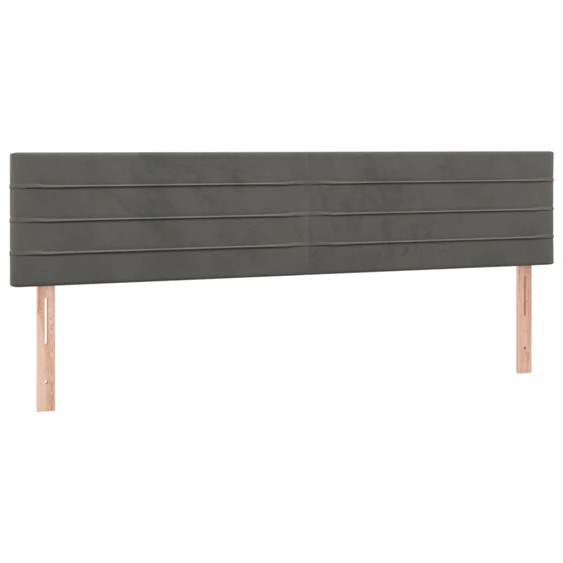 Tête de lit accessoire couchage chambre à coucher meuble 2 parties 90 x 5 x 78/88 cm tissu velours gris foncé TDL0206337
