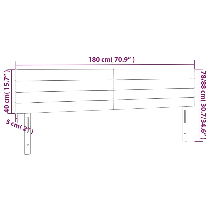 Tête de lit accessoire couchage chambre à coucher meuble 2 parties 90 x 5 x 78/88 cm tissu velours gris foncé TDL0206337