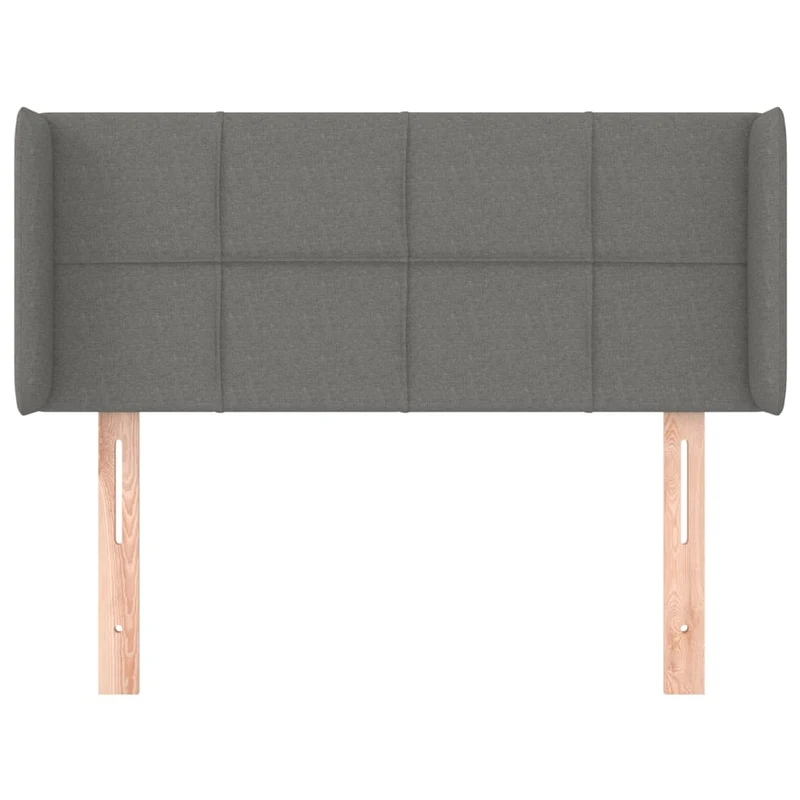 Tête de lit accessoire couchage chambre à coucher meuble avec rebord latéral 83 x 16 x 78/88 cm tissu gris foncé TDL0204906