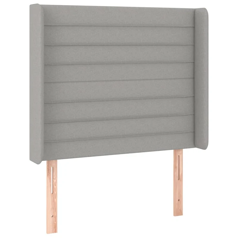 Tête de lit accessoire couchage chambre à coucher meuble à LED 103 x 16 x 118/128 cm tissu gris clair TDL0201434