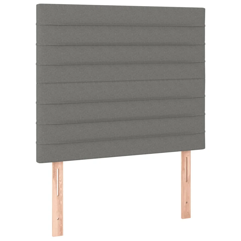 Cadre de lit LED avec sommier tête de lit matelas 100x200 cm tissu gris foncé TDL0208448