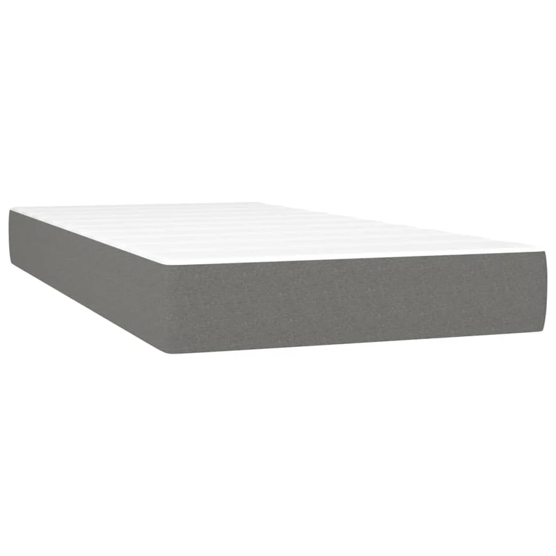 Cadre de lit LED avec sommier tête de lit matelas 100x200 cm tissu gris foncé TDL0208443