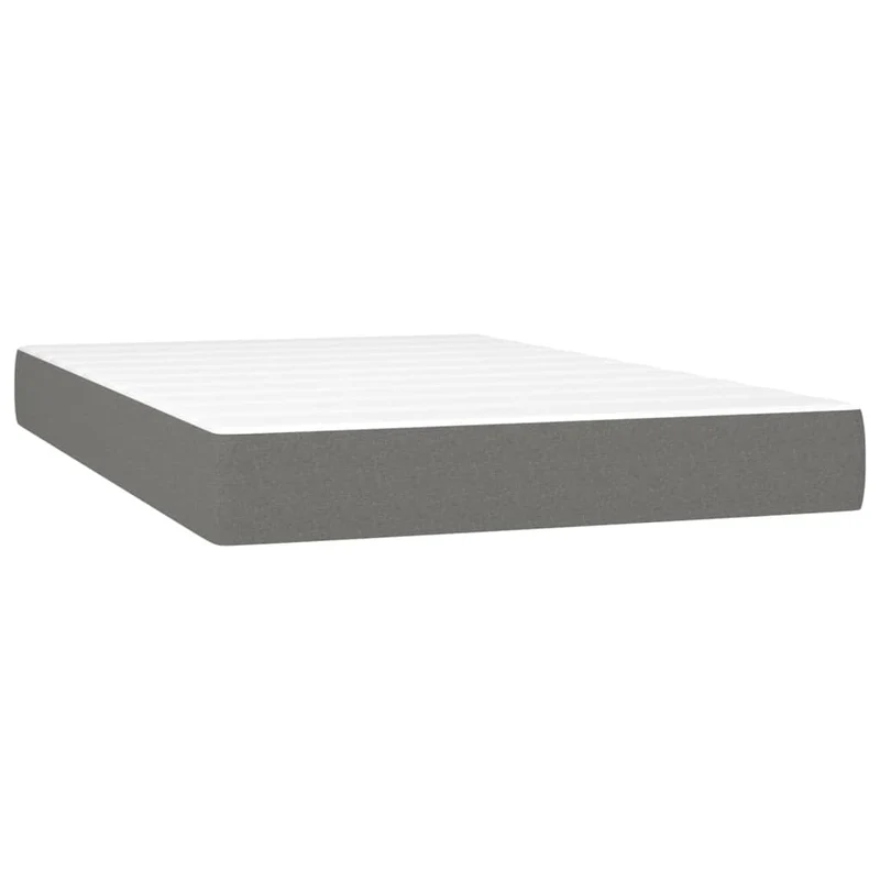 Cadre de lit LED avec sommier tête de lit matelas 120x200 cm tissu gris foncé TDL0208417