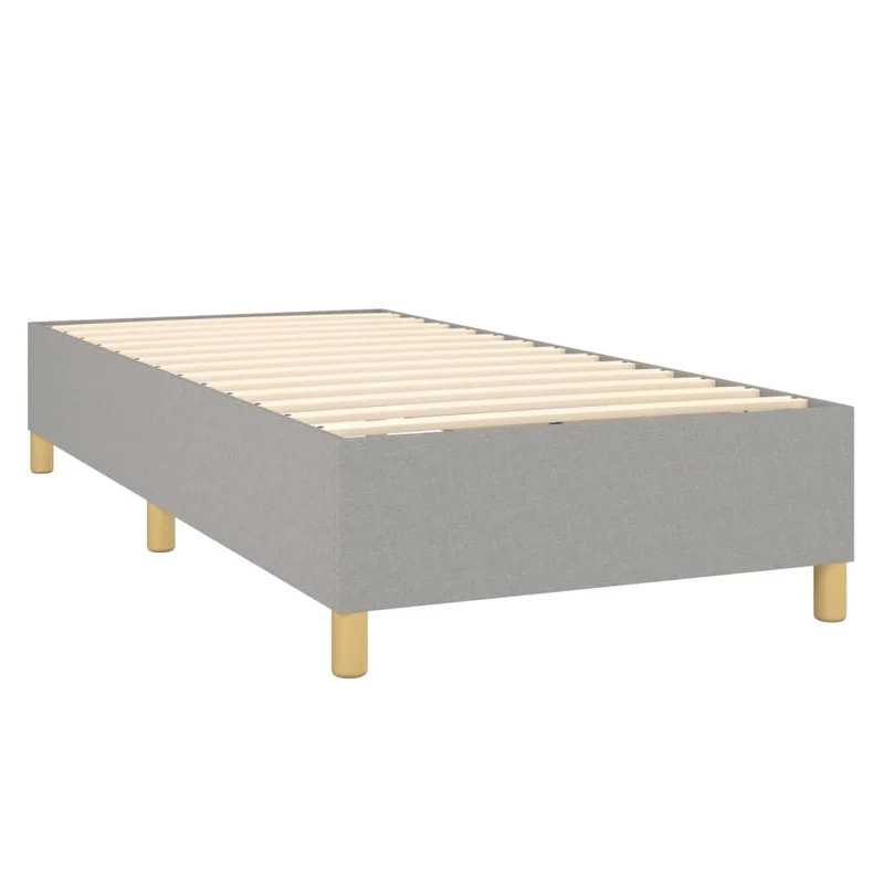 Cadre de lit LED avec sommier tête de lit matelas surmatelas 100x200 cm tissu gris clair TDL0207943