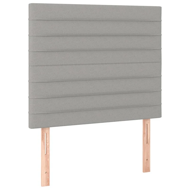 Cadre de lit LED avec sommier tête de lit matelas surmatelas 100x200 cm tissu gris clair TDL0207943