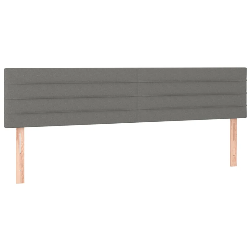 Tête de lit accessoire couchage chambre à coucher meuble 2 parties 100 x 5 x 78/88 cm tissu gris foncé TDL0206387