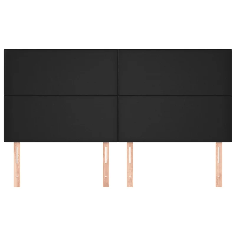 Tête de lit accessoire couchage chambre à coucher meuble 4 parties 100 x 5 x 78/88 cm synthétique noir TDL0205979