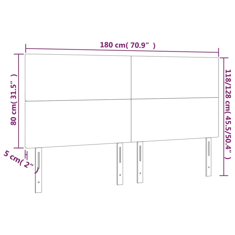 Tête de lit accessoire couchage chambre à coucher meuble 4 parties 100 x 5 x 78/88 cm synthétique noir TDL0205979