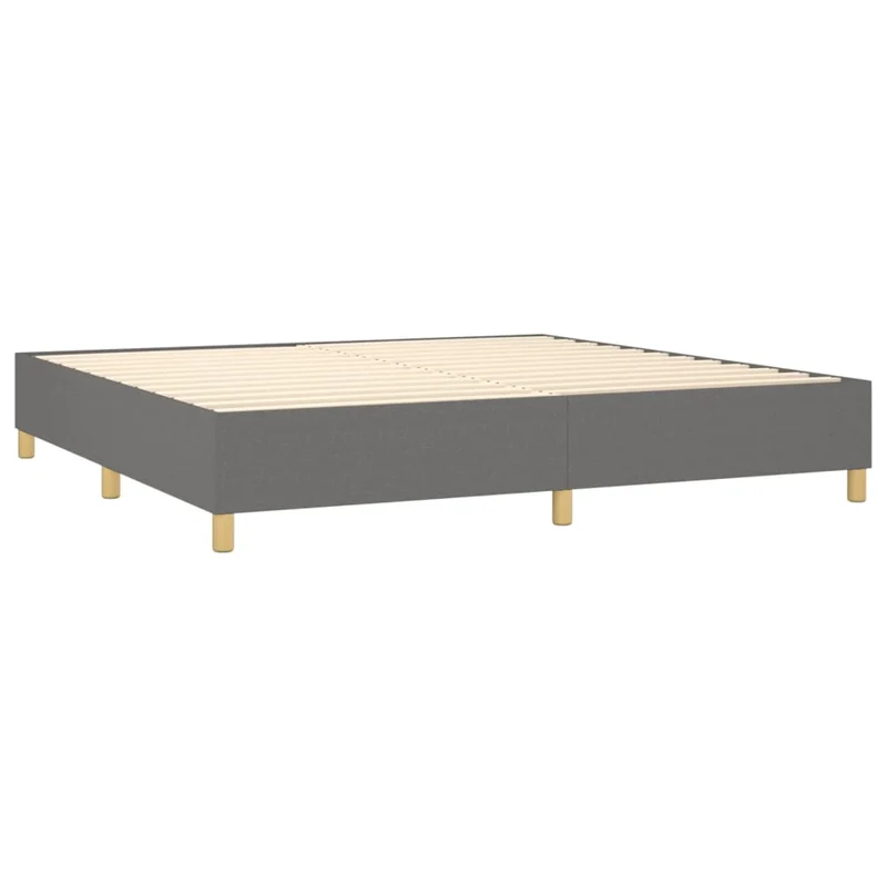 Cadre de lit LED avec sommier tête de lit matelas 200x200 cm tissu gris foncé TDL0208303