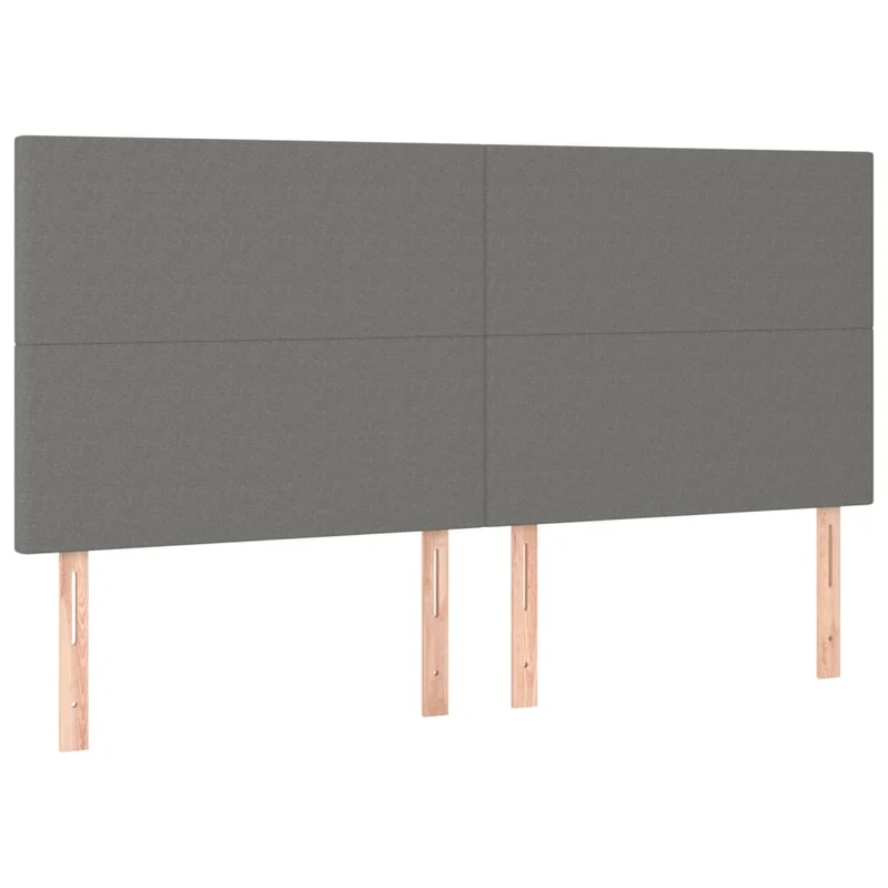 Cadre de lit LED avec sommier tête de lit matelas 200x200 cm tissu gris foncé TDL0208285