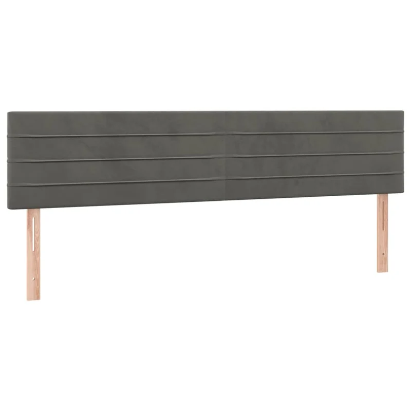 Tête de lit accessoire couchage chambre à coucher meuble 2 parties 100 x 5 x 78/88 cm tissu velours gris foncé TDL0206381