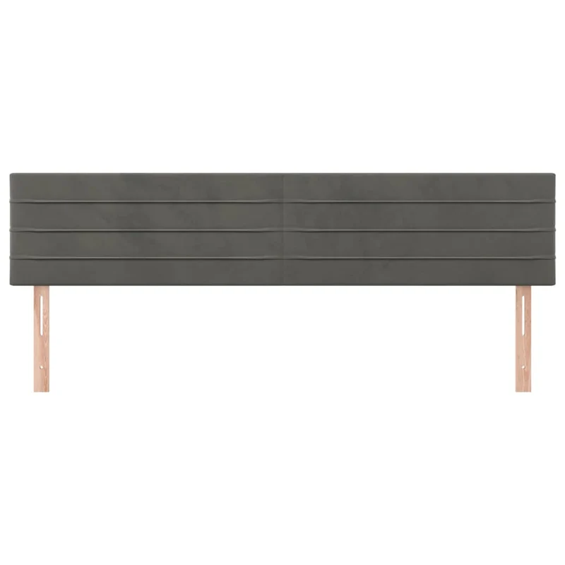 Tête de lit accessoire couchage chambre à coucher meuble 2 parties 100 x 5 x 78/88 cm tissu velours gris foncé TDL0206381