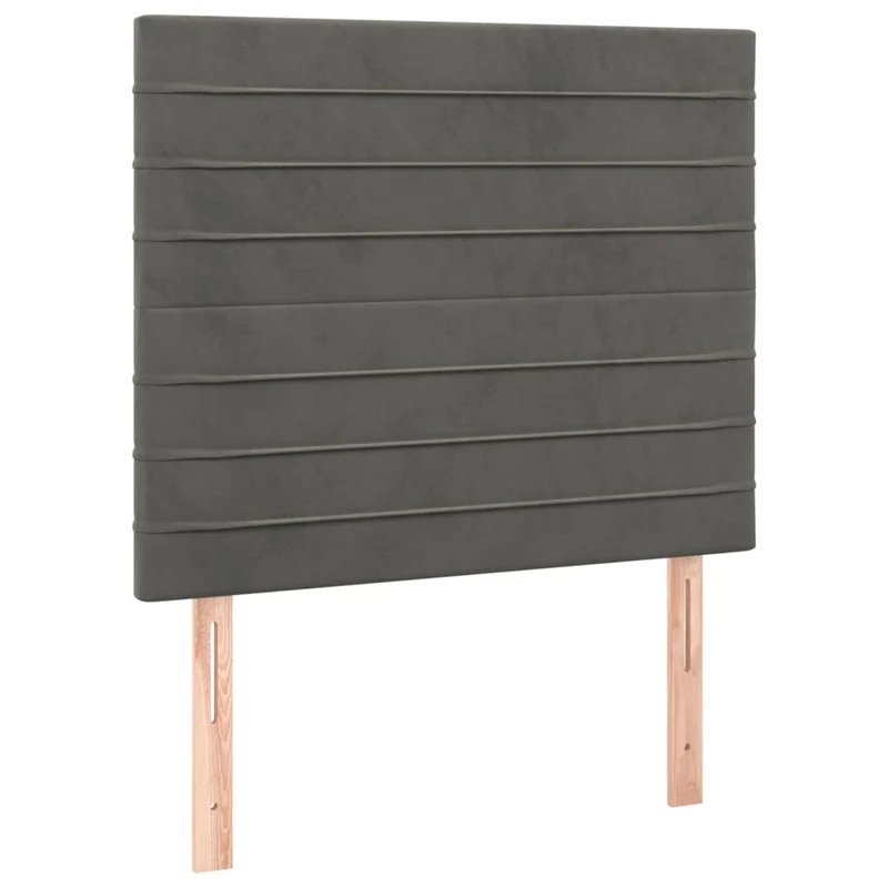Tête de lit accessoire couchage chambre à coucher meuble 2 parties 100 x 5 x 78/88 cm tissu velours gris foncé TDL0206377