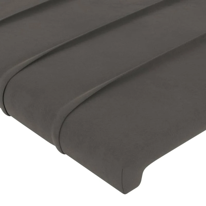Tête de lit accessoire couchage chambre à coucher meuble 2 parties 100 x 5 x 78/88 cm tissu velours gris foncé TDL0206377