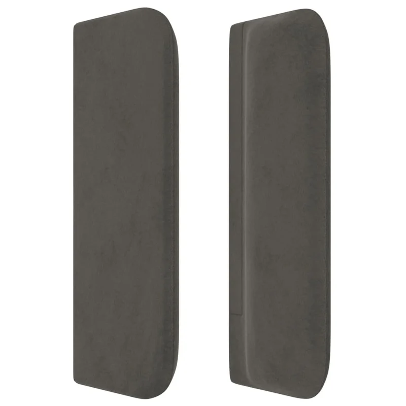 Tête de lit accessoire couchage chambre à coucher meuble avec rebord latéral 203 x 16 x 78/88 cm tissu velours gris foncé TDL0204936
