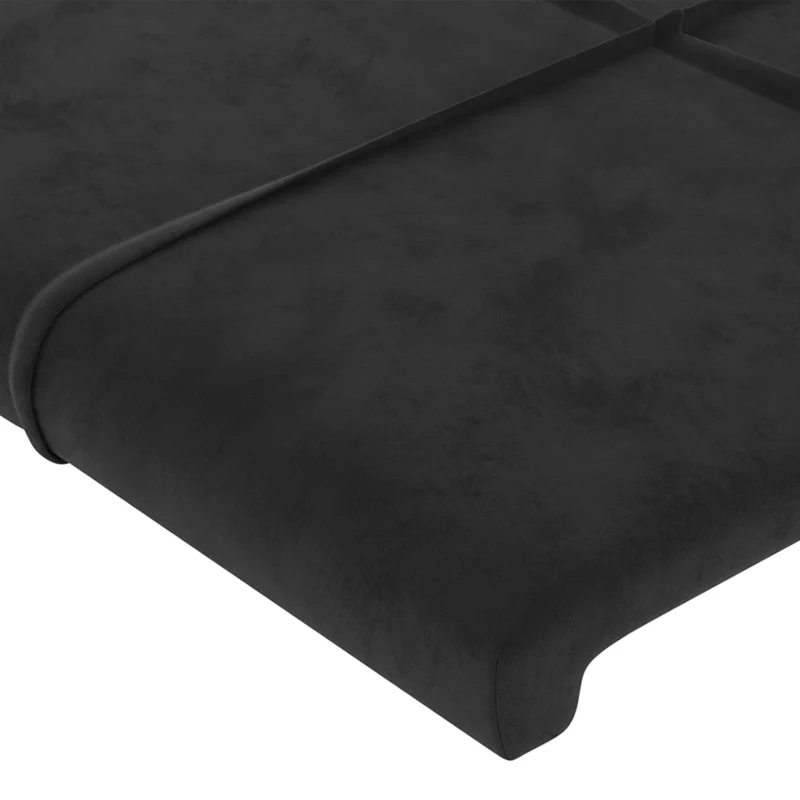 Tête de lit accessoire couchage chambre à coucher meuble avec rebord latéral 93 x 23 x 78/88 cm Tissu velours noir TDL0204377