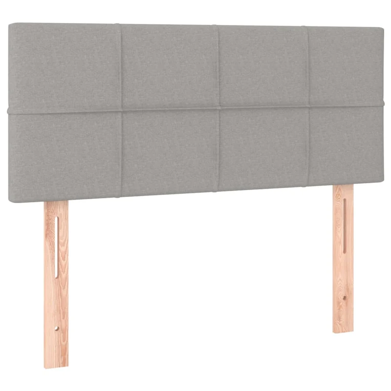 Cadre de lit LED avec sommier tête de lit matelas surmatelas 100x200 cm tissu gris clair TDL0207957