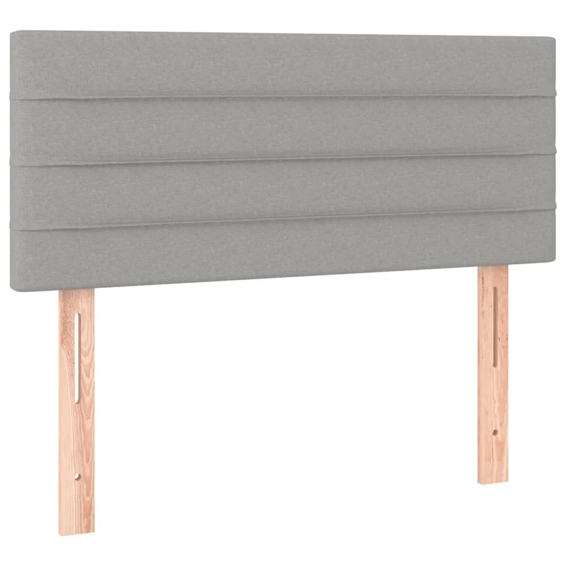 Cadre de lit LED avec sommier tête de lit matelas surmatelas 100x200 cm tissu gris clair TDL0207950