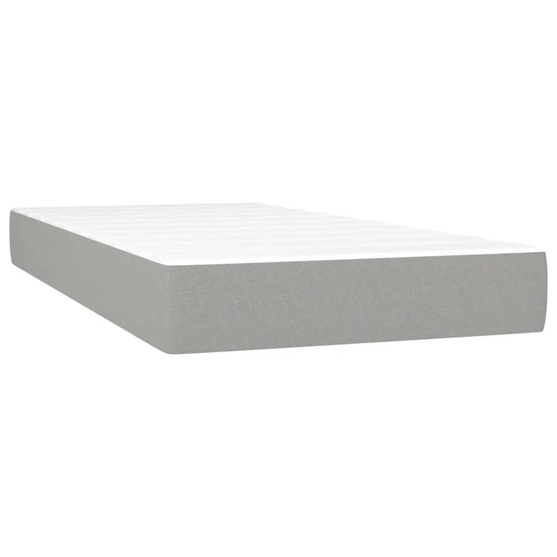 Cadre de lit LED avec sommier tête de lit matelas surmatelas 100x200 cm tissu gris clair TDL0207926