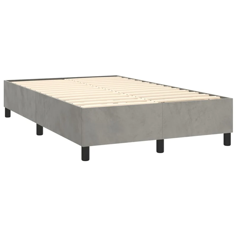 Cadre de lit LED avec sommier tête de lit matelas surmatelas 120x200 cm tissu velours gris clair TDL0207866