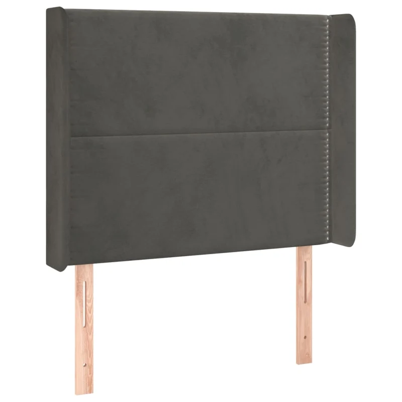 Cadre de lit LED avec sommier tête de lit matelas surmatelas 100x200 cm tissu velours gris foncé TDL0207758